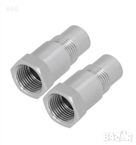 Адаптер за кислороден сензор O2, M18x1.5, неръждаема стомана 304, сребрист, комплект от 2 броя, снимка 7 - Аксесоари и консумативи - 53303019