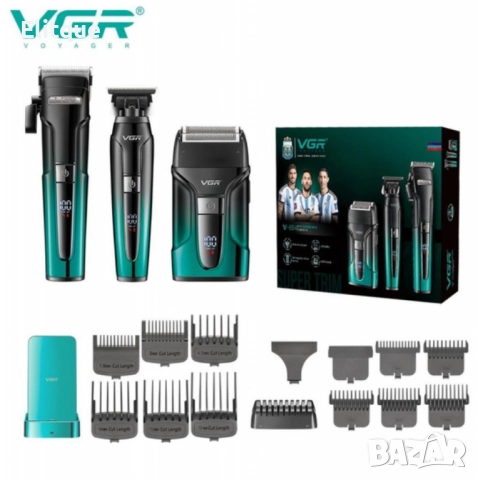 Професионален комплект 3 в 1 VGR V-694 Машинка за подстригване, тример и електрическа самобръсначка, снимка 6 - Тримери - 52133686