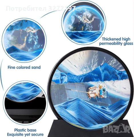 Художествената картина с движещ се пясък-Космос, снимка 4 - Декорация за дома - 50462190