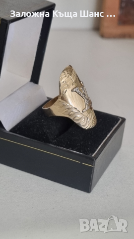 Златен пръстен 14к, проба 585 , снимка 3 - Пръстени - 45021170
