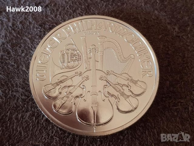 1 OZ унция 1 oz Австрийска Филхармония 2021 Сребърна монета, снимка 2 - Нумизматика и бонистика - 46483422