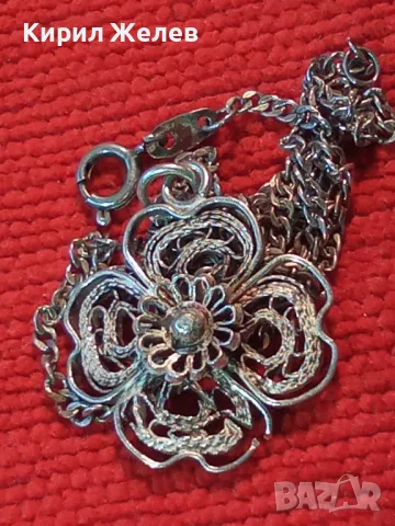 СТАРИННА ФИЛИГРАННА СРЕБЪРНА ВИСУЛКА със СТАРА МАРКОВА СРЕБЪРНА ВЕРИЖКА СРЕБРО 830 на MINERVA 26421, снимка 13 - Антикварни и старинни предмети - 49915640