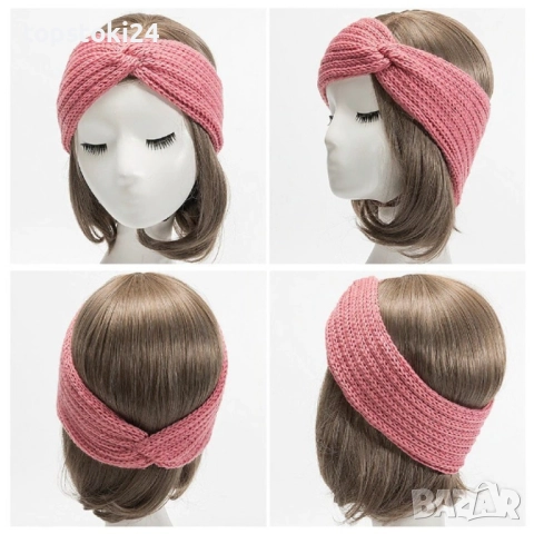 Дамски плетена лента за глава с усукване, снимка 12 - Други - 52641289