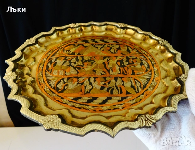 Бронзов поднос,чиния за стена Египет., снимка 6 - Антикварни и старинни предмети - 51823745