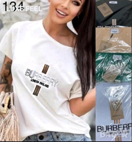 Burberry ⚜️Дамска Тениска -Бяла 