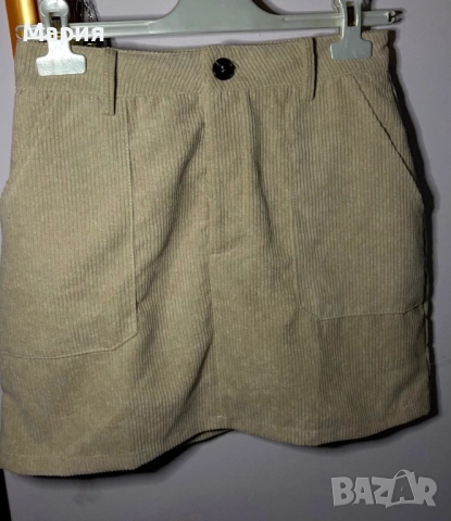 Стилна бежова пола Рипс, снимка 4 - Поли - 53729923