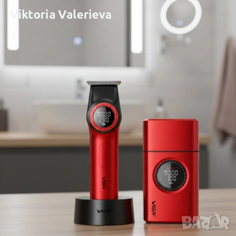 Професионален комплект 2в1 VGR – Машинка за подстригване + електрическа самобръсначка с Led дисплей.
