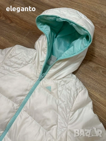 Оригинална дамска пухенка adidas Logo Printed White Puffer Jacket , XS размер , снимка 6 - Якета - 54135012