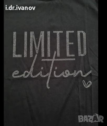 нова черна тениска с надпис Limited edition , снимка 4 - Тениски - 54179136