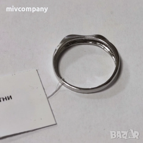 Златен пръстен 1.74гр.(бяло злато), снимка 5 - Пръстени - 53468006