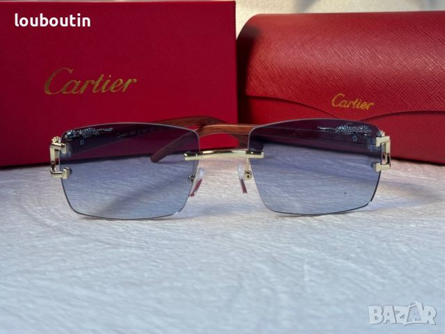 Cartier висок клас слънчеви очила Мъжки Дамски слънчеви с дървени дръжки, снимка 13 - Слънчеви и диоптрични очила - 45607482