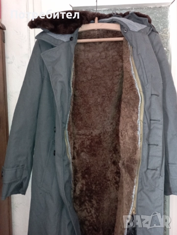 Мъжка шуба с подплата от агнешка кожа -  военна /габина/, снимка 9 - Палта - 52441324