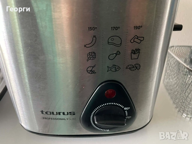 Фритюрник Taurus – неръждаема стомана, кошница, регулируема температура – нов, снимка 2 - Фритюрници - 54184949