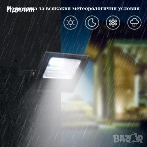 Соларен прожектор Jortan IP 66, дистанционно управление, индикатор за батерията, снимка 5 - Соларни лампи - 53501584