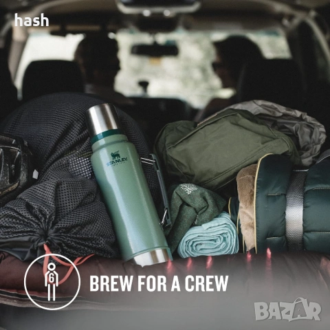 Термос Термобутилка Stanley The Legendary - Hammertone Green, 1400 ml, снимка 5 - Термоси - 53932148