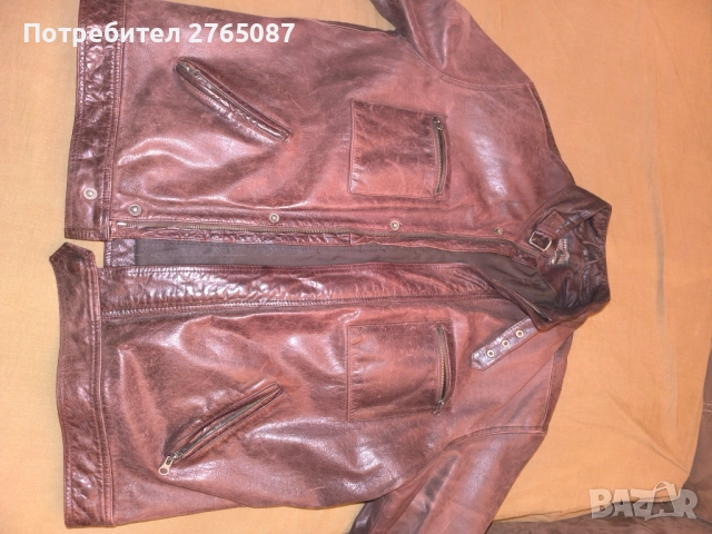 Продавам мъжко кожено яке, естествена кожа XXL, снимка 5 - Якета - 52694342