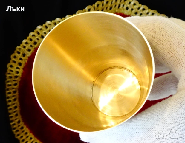 Бронзови чаши за вино,цветя,Тадж Махал. , снимка 3 - Антикварни и старинни предмети - 53357236