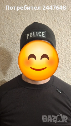 Полицейска шапка, поларена черна и тъмносиня (police), снимка 4 - Шапки - 53304934