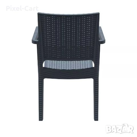 Стилен градински стол - Черен, снимка 4 - Столове - 46461224