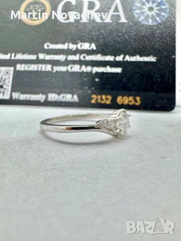 Сребърен пръстен с мойсанит (Диамант) 0.6 карата, снимка 6 - Пръстени - 53331300