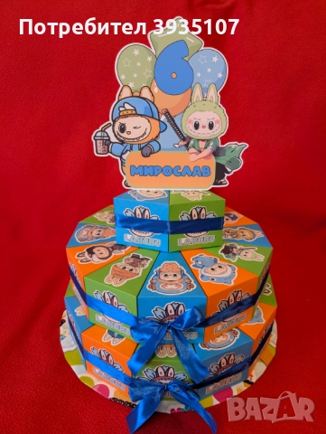 Картонена торта Лабубу, снимка 5 - Други - 51975211
