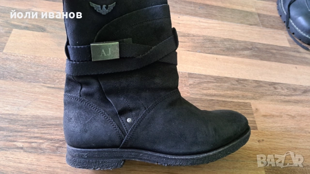 AJ-ARMANI JEANS-кожени шити,суров каучук ботуши-43