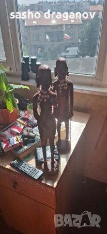 2 ръчно изработени африкански дърворезби, снимка 10 - Колекции - 52258276