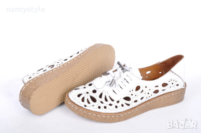 СЕЗОН'26! Бели летни дамски обувки, снимка 4 - Дамски ежедневни обувки - 53873226