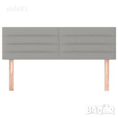 vidaXL Горни табли за легло, 2 бр, светлосиви, 72x5x78/88 см, плат（SKU:346144）, снимка 3 - Спални и легла - 49177690