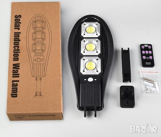 Соларна улична лампа със стойка и дистанционно управление / Модел 2; 72W / 800 lumens / 90 COB, с тр, снимка 8 - Соларни лампи - 46734239