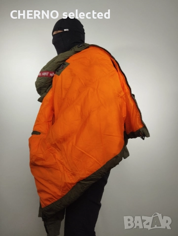 Яке ALPHA INDUSTRIES Hooded Faux Down Puffer – Размер L – Зелен – Отлично състояние, снимка 6 - Якета - 52799556