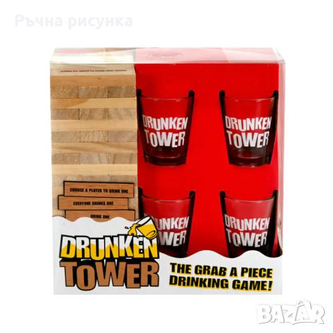 Настолна игра "Дженга" с шотове "Drunken Tower", снимка 2 - Декорация за дома - 45223126