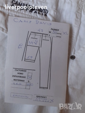 👉Ленени Camp David Original W-36, снимка 5 - Къси панталони - 54011875
