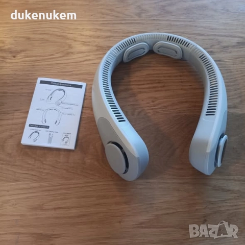 Преносим USB вентилатор за врат, 5 скорости, сив цвят, снимка 8 - Вентилатори - 52398848