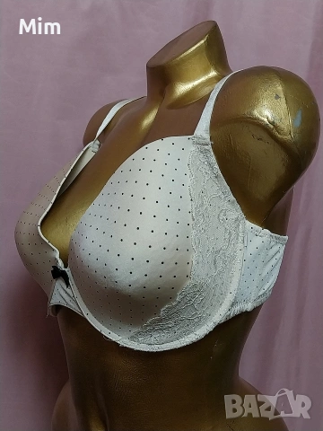 95 Е Сутиен в цвят шампанско с черни точки , снимка 3 - Бельо - 53881762