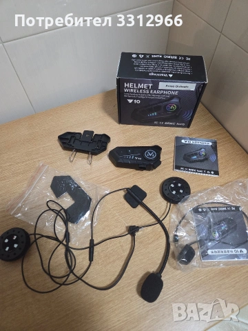 Чисто нова безжична Bluetooth слушалка за каска (модел V10),