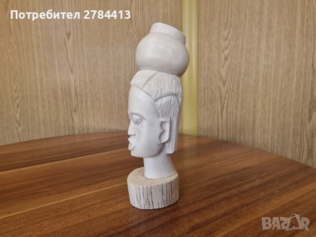 статуетка от слонова кост 22 см 938 гр. Разпродажба, снимка 3 - Статуетки - 52077737
