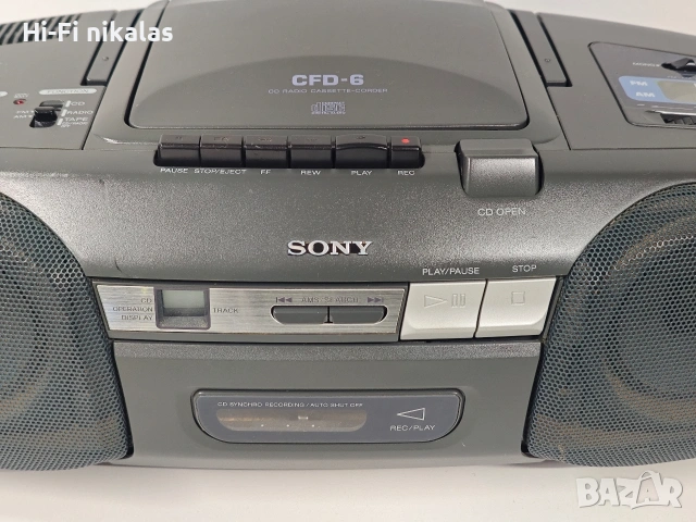 FM радио касетофон CD плейър SONY CFD-6, снимка 2 - Радиокасетофони, транзистори - 53518180