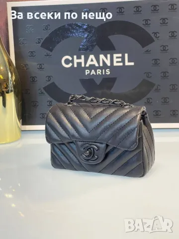 Дамска черна чанта Chanel - Налични различни цветове на логото Код D1522, снимка 2 - Чанти - 48341383