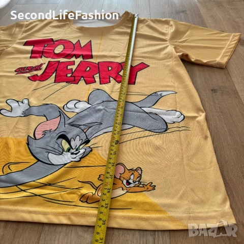 Мъжка тениска Том и Джери с двоен принт размер 3XL, снимка 2 - Тениски - 53786489