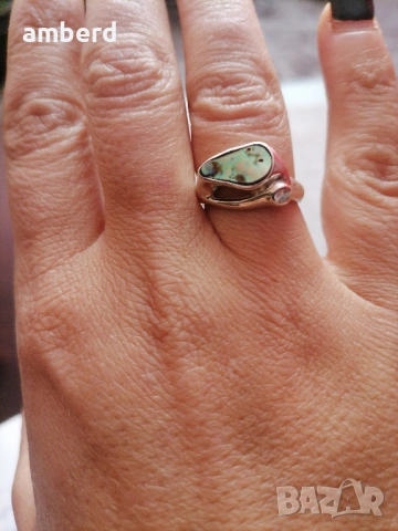 Страхотен сребърен пръстен със седеф - модел КR1022, снимка 2 - Пръстени - 53732165