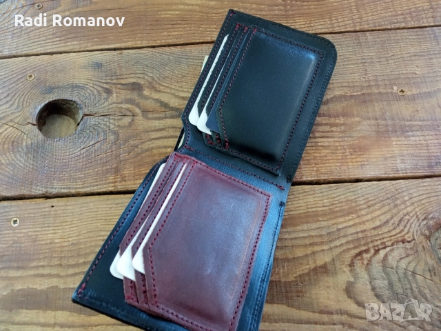 Ръчно изработен мъжки кожен портфейл , снимка 5 - Портфейли, портмонета - 51929434
