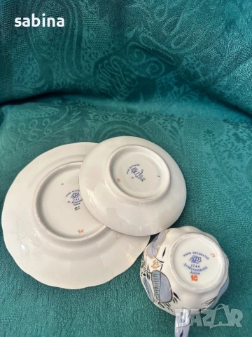 Руски порцелан-Тройни сетове за кафе „Лунен“ /Лунный/, произведен от ЛФЗ  „Ломоносов, снимка 6 - Сервизи - 53573128