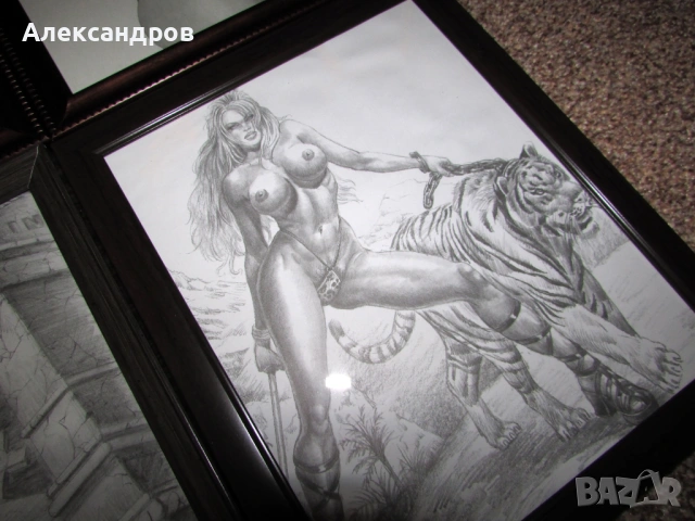 9 еротични картини 28х23 см , снимка 4 - Картини - 54180119