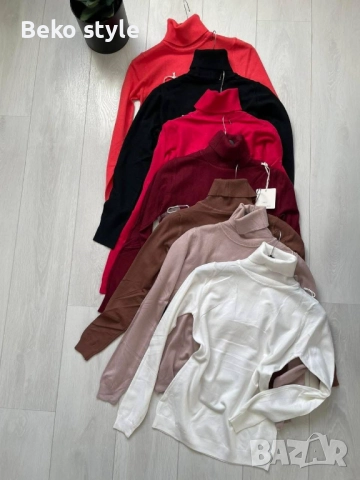 Дамска блуза с поло, снимка 2 - Блузи с дълъг ръкав и пуловери - 52537387