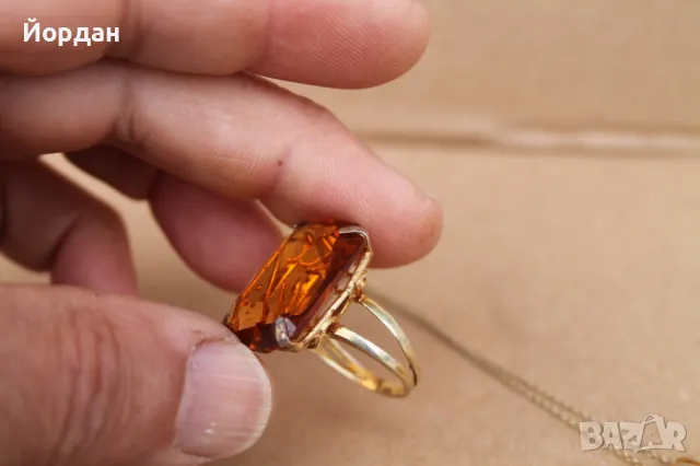 Дамски сребърен пръстен с колие, снимка 6 - Колиета, медальони, синджири - 49771340