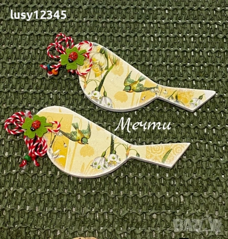 Първомартенски магнитчета-птички!, снимка 3 - Декорация за дома - 53399672