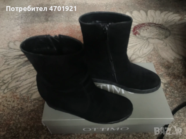 Черни велурени боти на платформа, снимка 6 - Дамски боти - 53042186