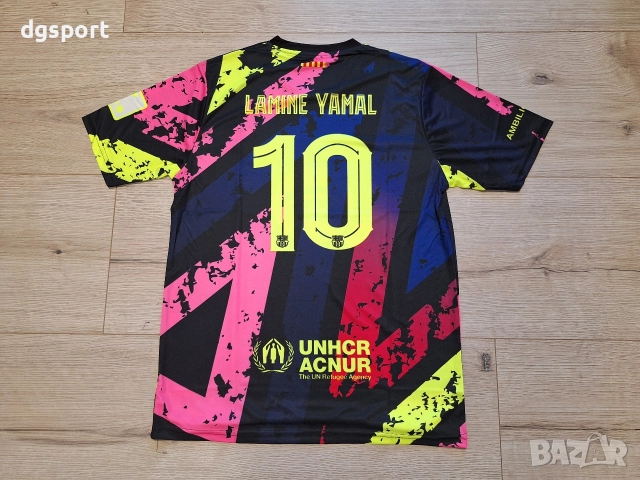 Флуоресцентна футболна тениска на Барселона # Ламин Ямал#10!