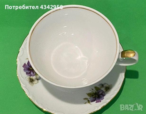 Винтидж порцеланова чаша с чинийка Vohenstrauss Johann Seltmann Bavaria Germany., снимка 7 - Антикварни и старинни предмети - 53380957